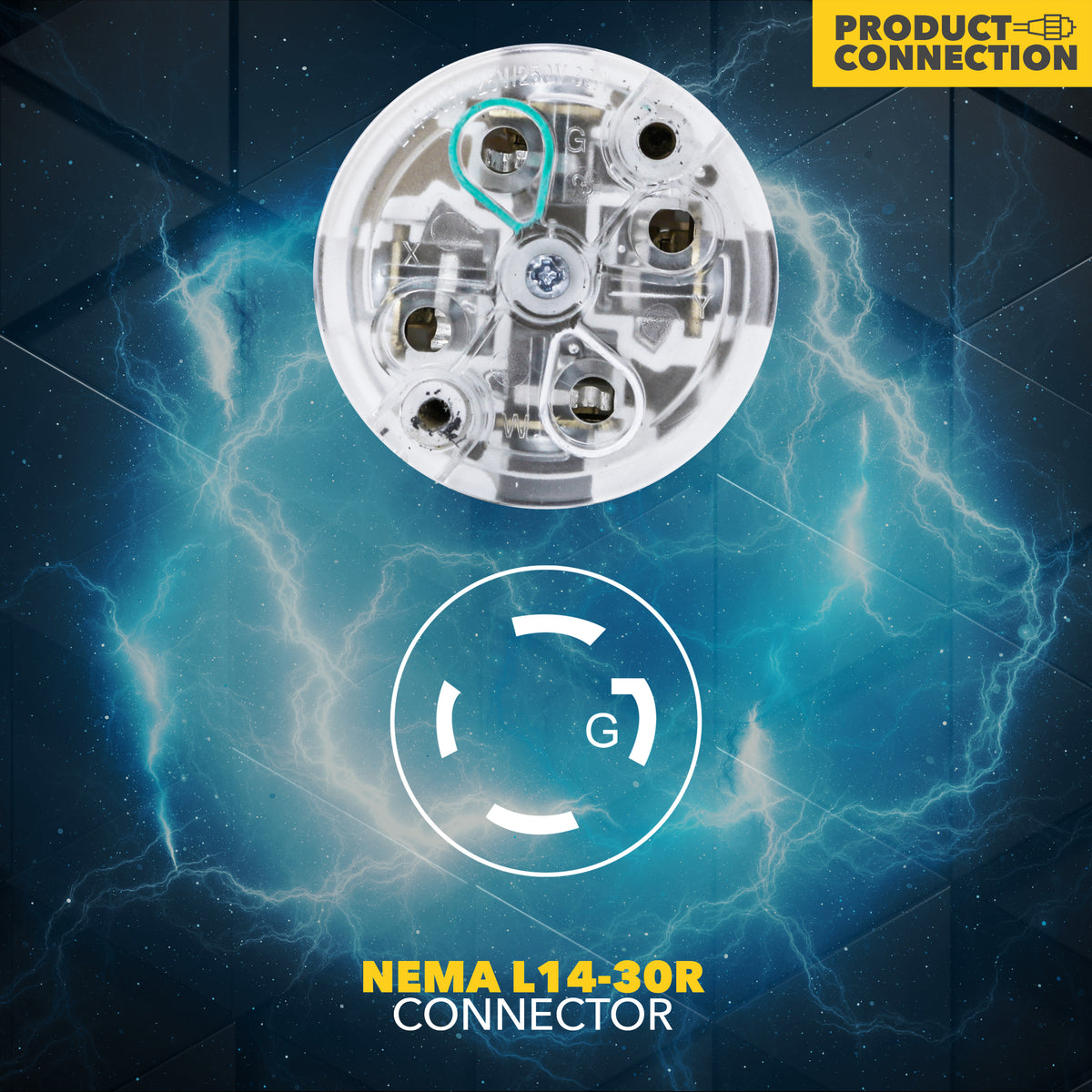 Leisure Cords 30AMP RV Replacement Plug Generator NEMA L14-30P 3 Inch (Black)
