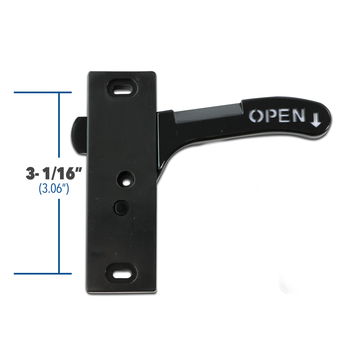 Leisure Coachworks RV Screen Door Latch with Handle Kit Right Hand Side 3 Inch (Black)