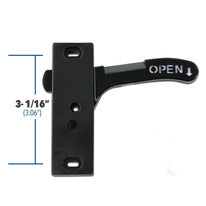 Leisure Coachworks RV Screen Door Latch with Handle Kit Right Hand Side 3 Inch (Black)