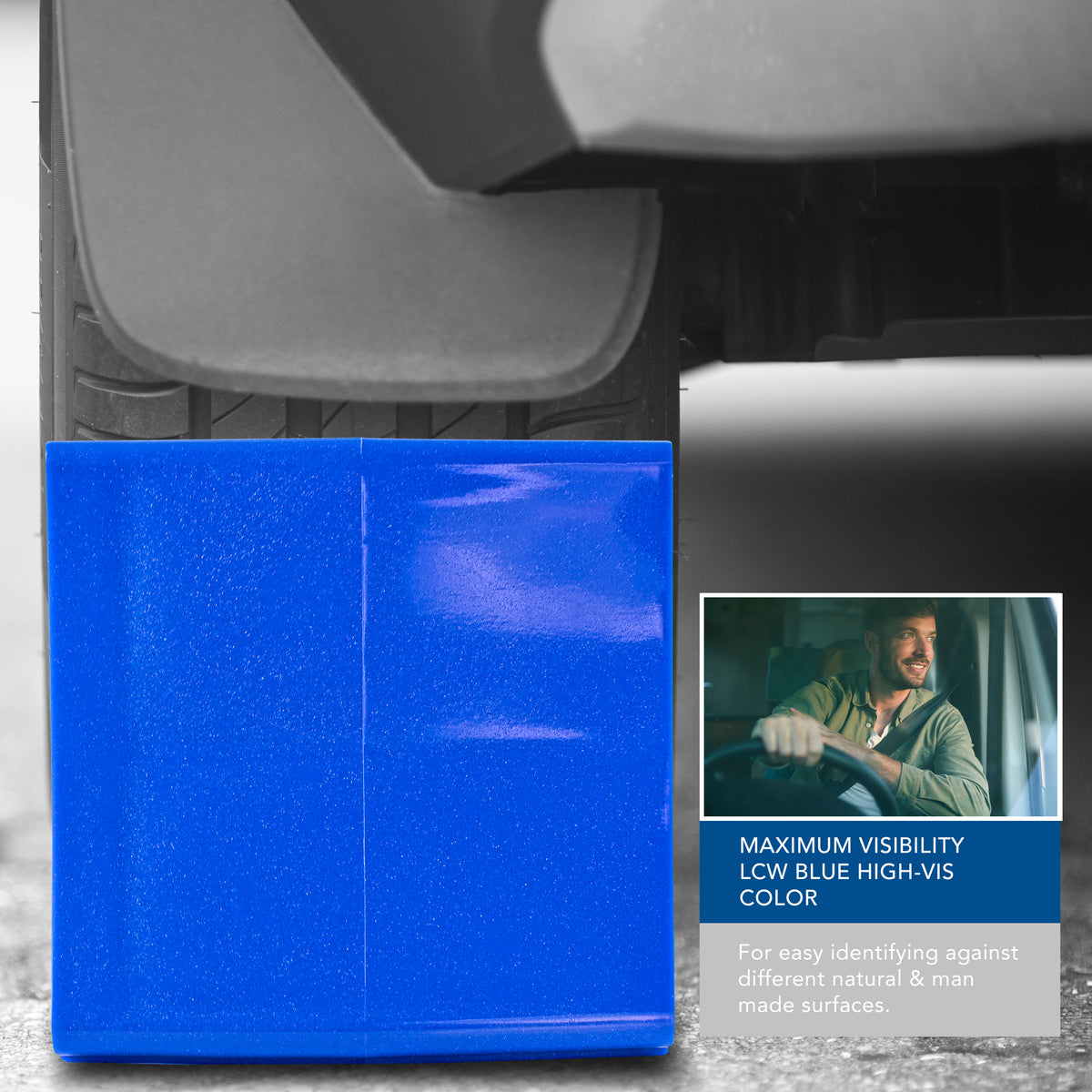 Leisure Coachworks RV Wheel Chock Replacement Kit Stopping Blocks for 26 Inch Diameter Motorhome Tires (Blue)