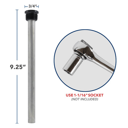 Leisure Coachworks RV Water Heater Anode Rod Magnesium 9 Inch (Black)