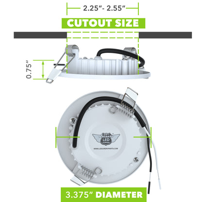 Leisure LED 12V RV Interior LED Recessed Light Cool White with Frosted Lens Aluminum Housing 3.375 Inch (White)