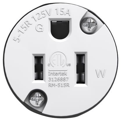 Leisure Cords 15AMP RV Replacement Plug Generator Kit NEMA 5-15P to 5-15R 2 Inch (Black)