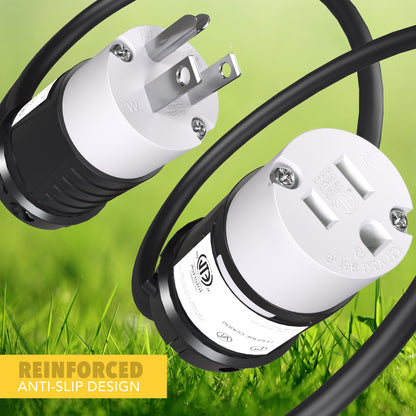 Leisure Cords 15AMP RV Replacement Plug Generator Kit NEMA 5-15P to 5-15R 2 Inch (Black)