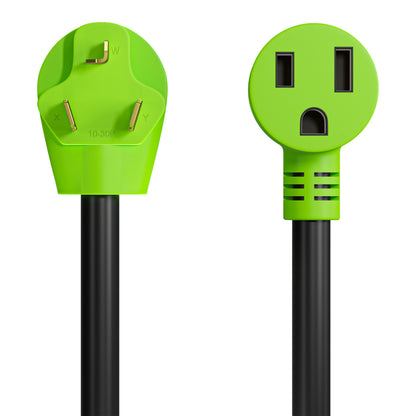 Leisure Cords 50AMP RV Dogbone Adapter Cord Welder NEMA 10-30P to 6-50R 18 Inch (Green)