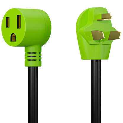 Leisure Cords 50AMP RV Dogbone Adapter Cord Welder NEMA 10-30P to 6-50R 18 Inch (Green)