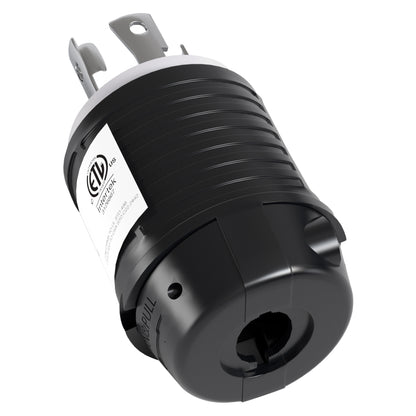 Leisure Cords 30AMP RV Replacement Plug Generator Kit NEMA L14-30P to L14-30R 3 Inch (Black)