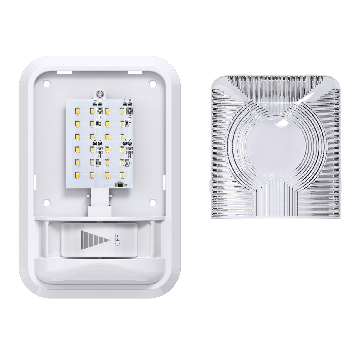 Leisure LED 12V RV LED Single Dome Light Natural White Dimmer Switch Clear Lens 8 Inch (White)