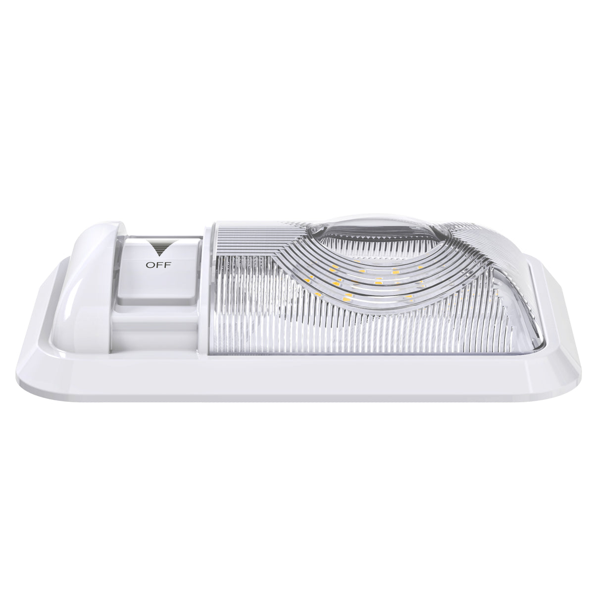 Leisure LED 12V RV LED Single Dome Light Natural White Dimmer Switch Clear Lens 8 Inch (White)