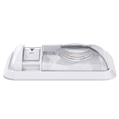 Leisure LED 12V RV LED Single Dome Light Natural White Dimmer Switch Clear Lens 8 Inch (White)