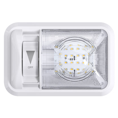 Leisure LED 12V RV LED Single Dome Light Natural White Dimmer Switch Clear Lens 8 Inch (White)