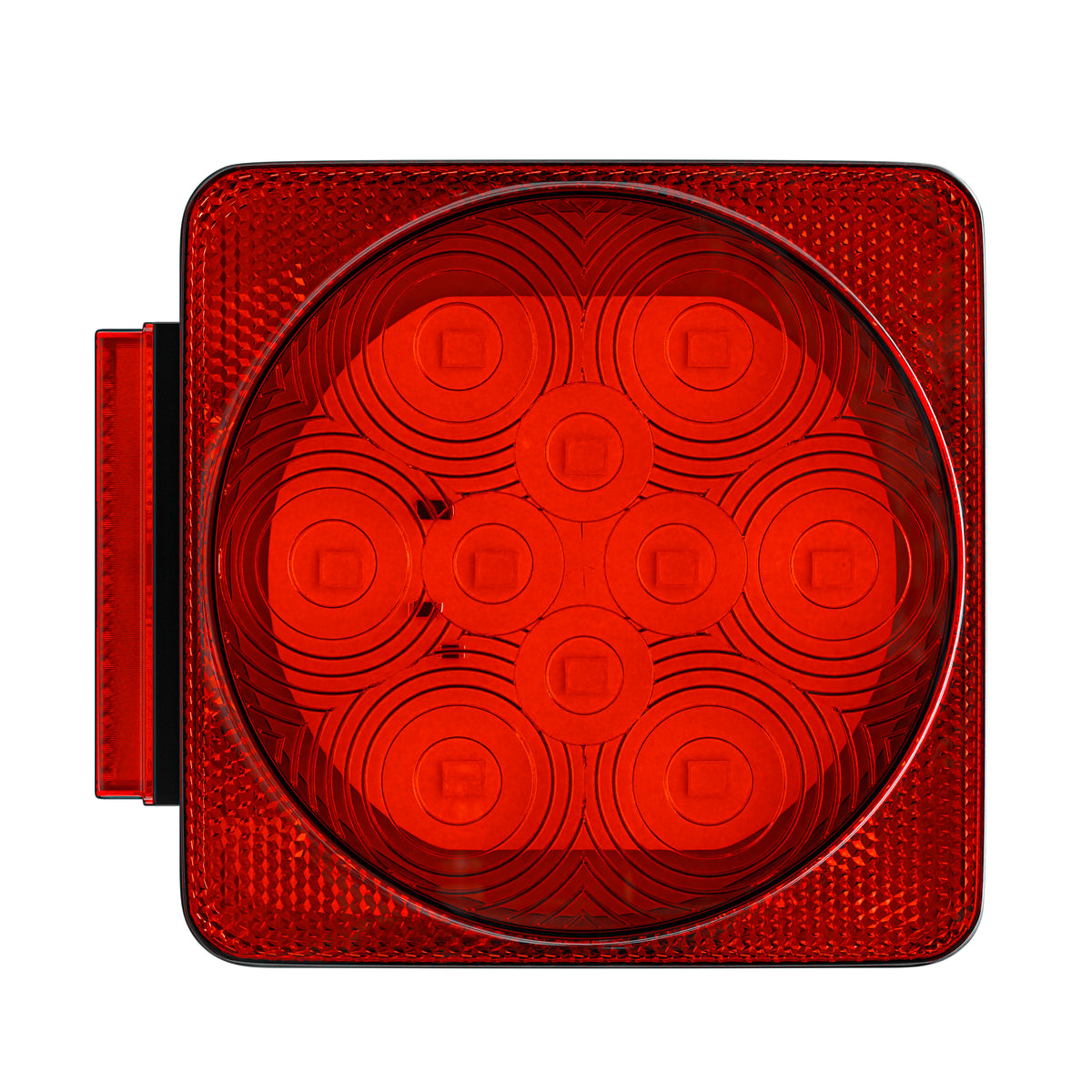 Leisure LED 12V Trailer Exterior LED Submersible Light Kit Square with Red Lens 4 Inch (Red)