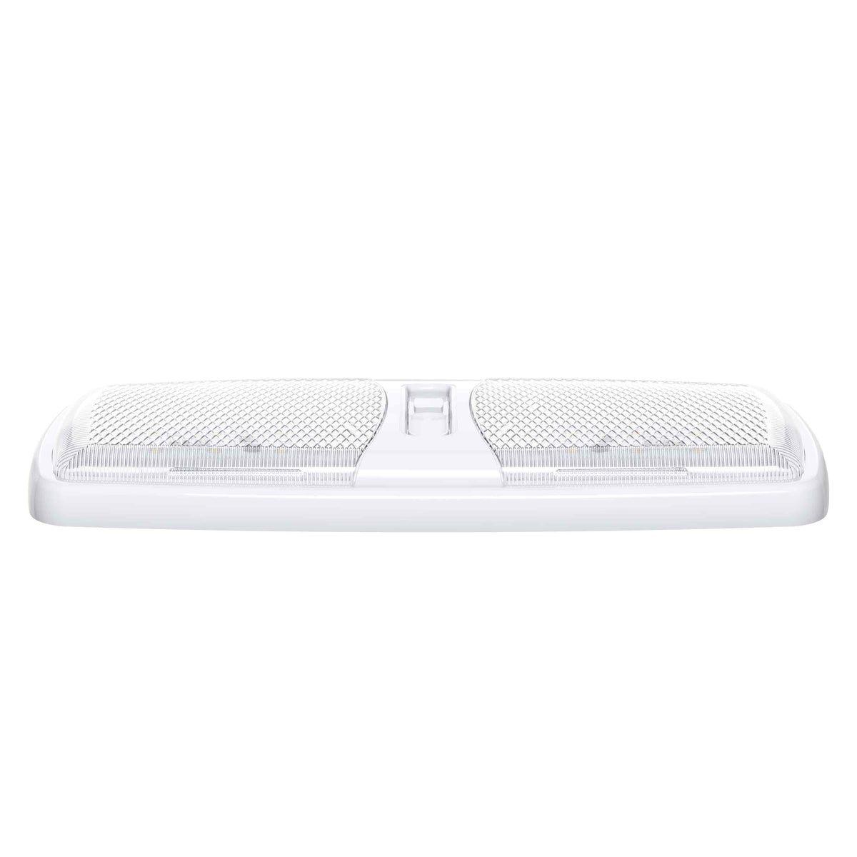 Leisure LED 12V RV LED Double Dome Light Euro Natural White On Off Switch Clear Lens 11 Inch (White)