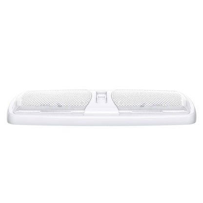 Leisure LED 12V RV LED Double Dome Light Euro Natural White On Off Switch Clear Lens 11 Inch (White)