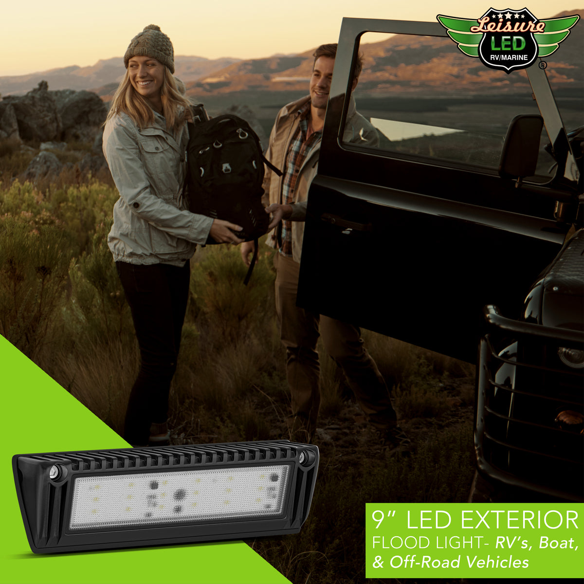 Leisure LED 12V RV Exterior LED Utility Porch Light Cool White 1450 Lumen Aluminum Housing 9 Inch (White)