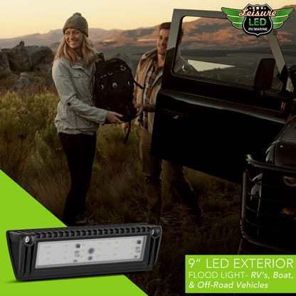 Leisure LED 12V RV Exterior LED Utility Porch Light Cool White 1450 Lumen Aluminum Housing 9 Inch (White)