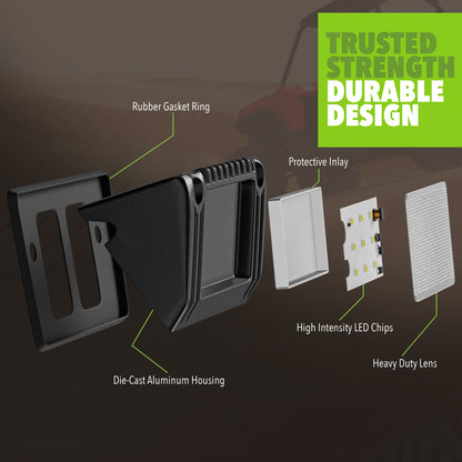 Leisure LED 12V RV Exterior LED Utility Porch Light Cool White 720 Lumen Aluminum Housing 5 Inch (White)