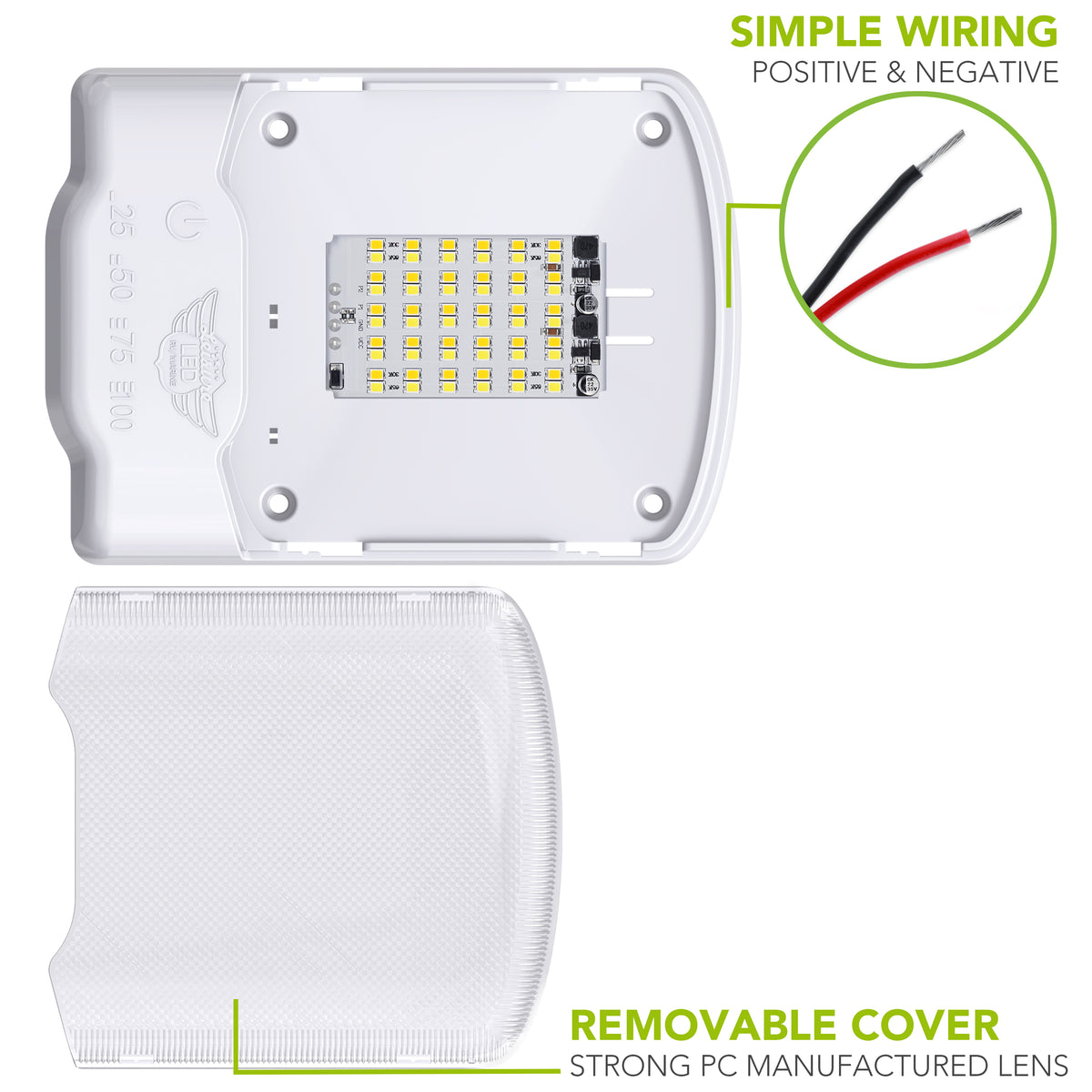 Leisure LED 12V RV LED Single Dome Light Multi-Color Touch Dimmer Switch Clear Lens 6 Inch (White)