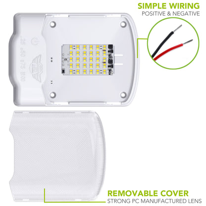 Leisure LED 12V RV LED Single Dome Light Multi-Color Touch Dimmer Switch Clear Lens 6 Inch (White)