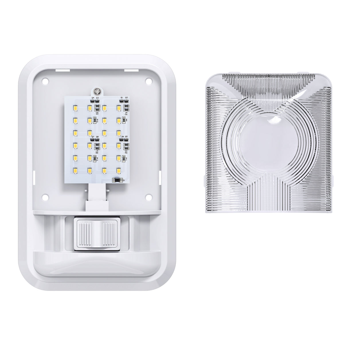 Leisure LED 12V RV LED Single Dome Light Natural White On Off Switch Clear Lens 8 Inch (White)