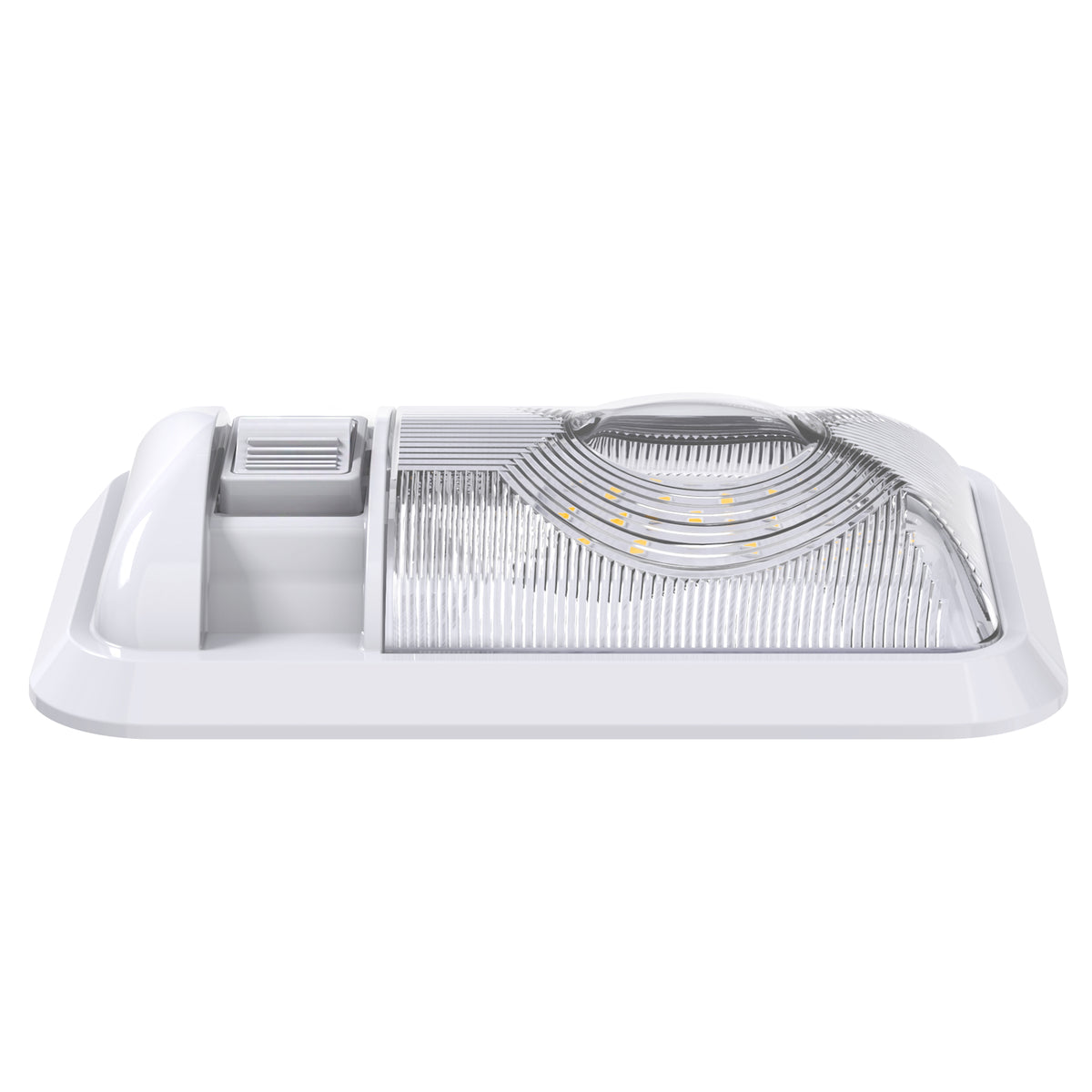 Leisure LED 12V RV LED Single Dome Light Natural White On Off Switch Clear Lens 8 Inch (White)