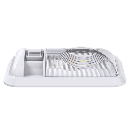 Leisure LED 12V RV LED Single Dome Light Natural White On Off Switch Clear Lens 8 Inch (White)