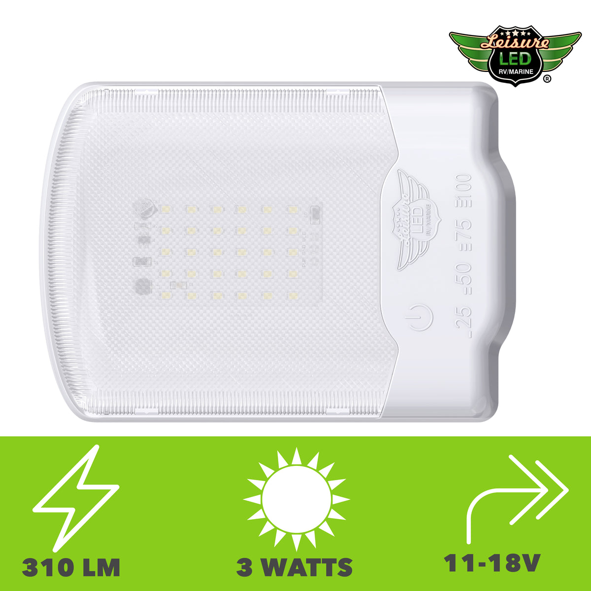 Leisure LED 12V RV LED Single Dome Light Natural White Touch Dimmer Switch Clear Lens 6 Inch (White)