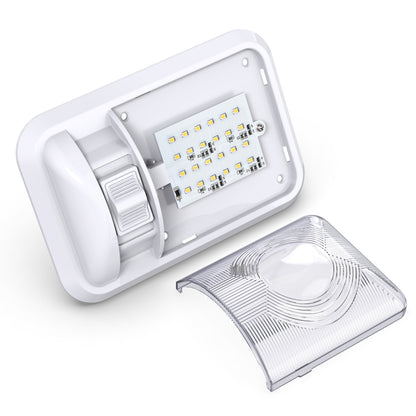 Leisure LED 12V RV LED Single Dome Light Natural White On Off Switch Clear Lens 8 Inch (White)