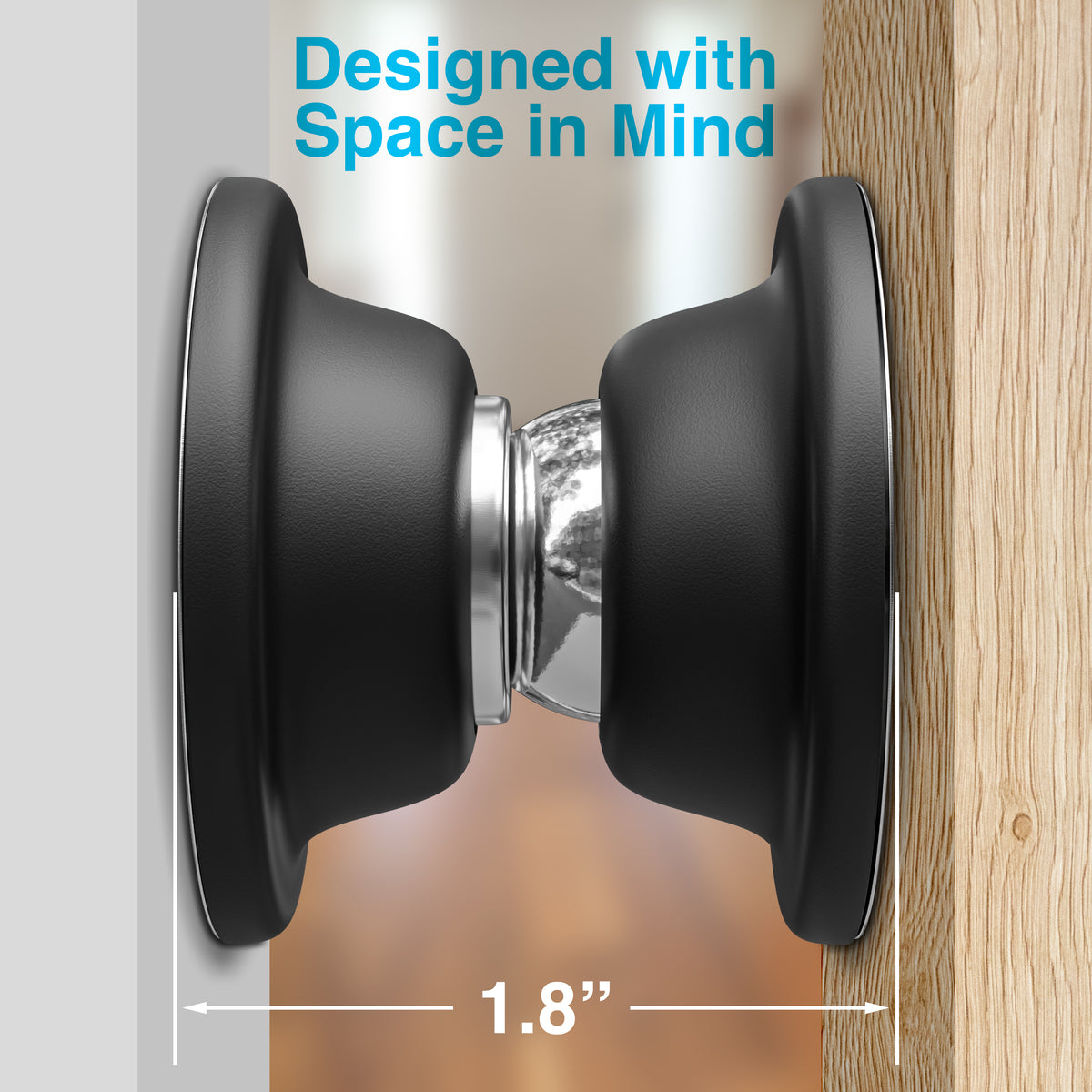 Leisure Locks RV Magnetic Door Catch and Holder Kit for Compartment Doors 1.8 Inch (Black)