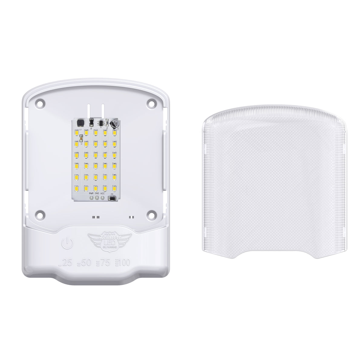 Leisure LED 12V RV LED Single Dome Light Natural White Touch Dimmer Switch Clear Lens 6 Inch (White)