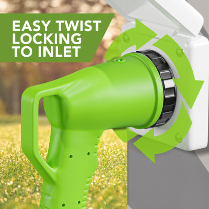 Leisure Cords 50AMP RV Extension Cord 90 Degree Handles Twist Locking 15 Foot (Green)