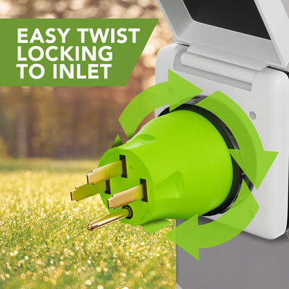 Leisure Cords 50AMP RV Electrical Adapter Twist Locking NEMA 14-50P to SS2-30R 5 Inch (Green)