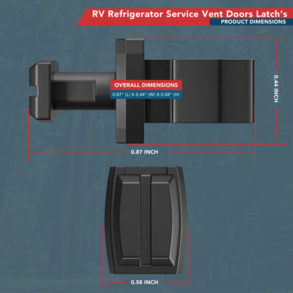 Leisure Coachworks RV Refrigerator Clip Latch Kit Replacement for 20 Inch Upper Lower Side Wall Vent (Black)