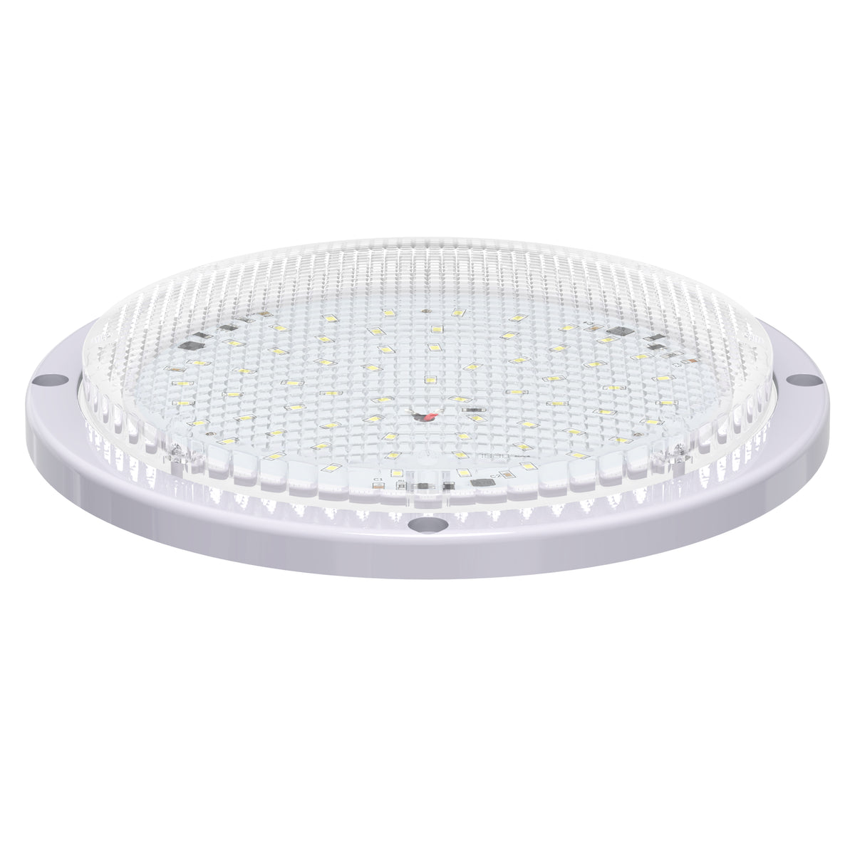 Leisure LED 12V RV Exterior LED Scare Light Round Cool White Clear Lens 1000 Lumen 8 Inch (White)