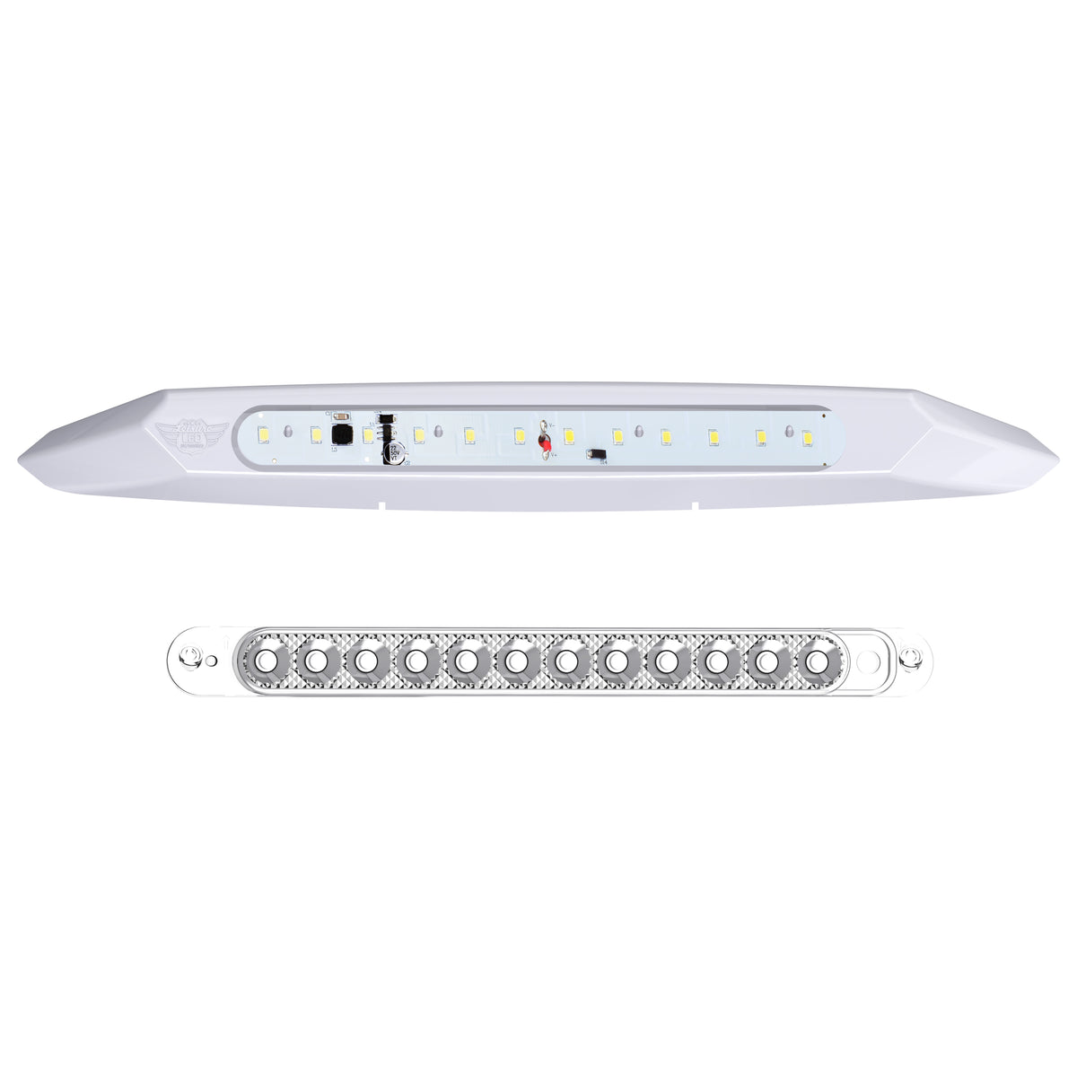 Leisure LED 12V RV Exterior LED Awning Porch Light Cool White with Clear Lens 13 Inch (White)