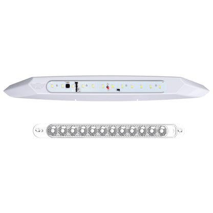 Leisure LED 12V RV Exterior LED Awning Porch Light Cool White with Clear Lens 13 Inch (White)