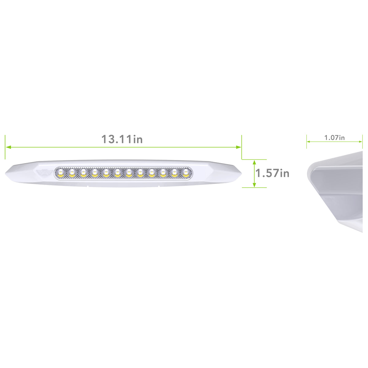 Leisure LED 12V RV Exterior LED Awning Porch Light Cool White with Clear Lens 13 Inch (White)