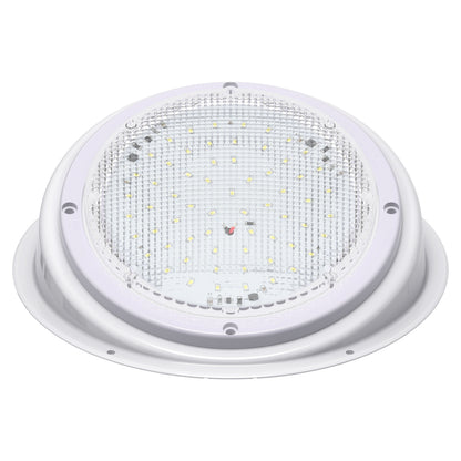 Leisure LED 12V RV Exterior LED Scare Light Round Cool White Clear Lens 600 Lumen with Bezel Kit 8 Inch (White)