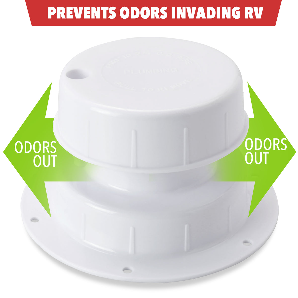 Leisure Coachworks RV Plumbing Roof Vent Cap Replacement for 1 Inch to 2.38 Inch Sewer Vent Cap (White)