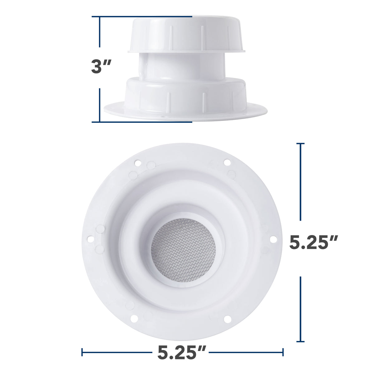 Leisure Coachworks RV Plumbing Roof Vent Cap Replacement for 1 Inch to 2.38 Inch Sewer Vent Cap (White)