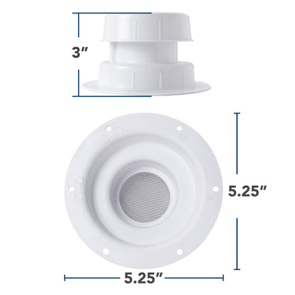 Leisure Coachworks RV Plumbing Roof Vent Cap Replacement for 1 Inch to 2.38 Inch Sewer Vent Cap (White)