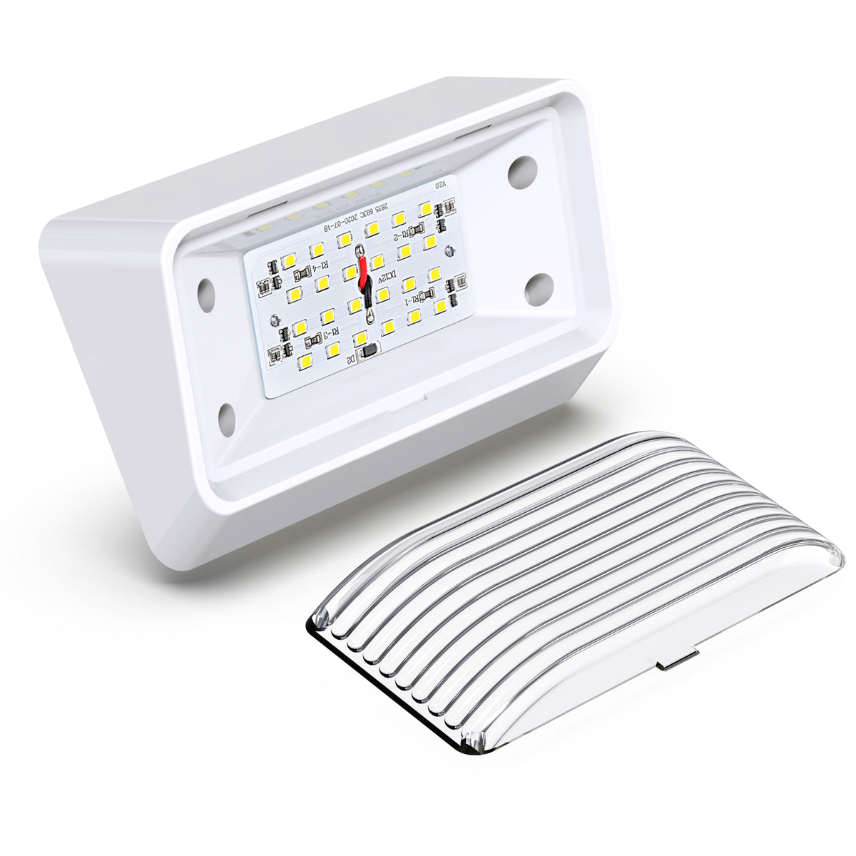 Leisure LED 12V RV Exterior LED Porch Light Cool White with Amber Lens 6 Inch (White)