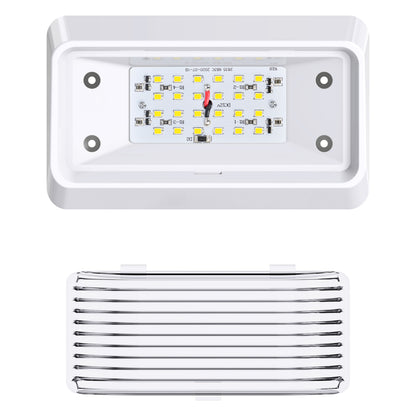 Leisure LED 12V RV Exterior LED Porch Light Cool White with Amber Lens 6 Inch (White)