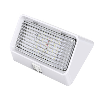 Leisure LED 12V RV Exterior LED Porch Light Cool White with Switch Amber Lens 6 Inch (White)