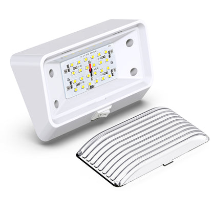 Leisure LED 12V RV Exterior LED Porch Light Cool White with Switch Amber Lens 6 Inch (White)
