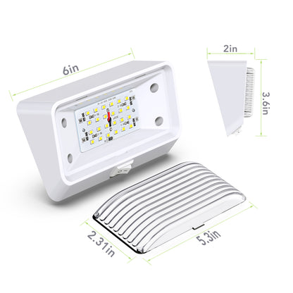 Leisure LED 12V RV Exterior LED Porch Light Cool White with Switch Amber Lens 6 Inch (White)