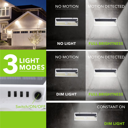 Leisure LED 12V RV Exterior LED Solar Light Cool White with Switch 3 Mode Motion Sensor 120SMD 12 Inch (White)