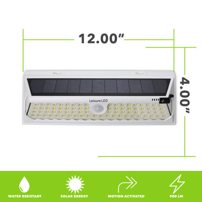 Leisure LED 12V RV Exterior LED Solar Light Cool White with Switch 3 Mode Motion Sensor 12 Inch (White)