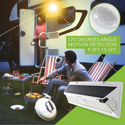 Leisure LED 12V RV Exterior LED Solar Light Cool White with Switch 3 Mode Motion Sensor 12 Inch (White)