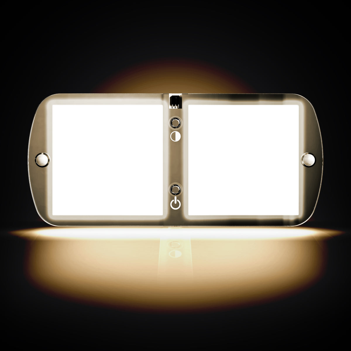 Leisure LED 12V RV LED Double Dome Light Multi-Color Touch Dimmer Switch Frosted Lens 7 Inch (Chrome)